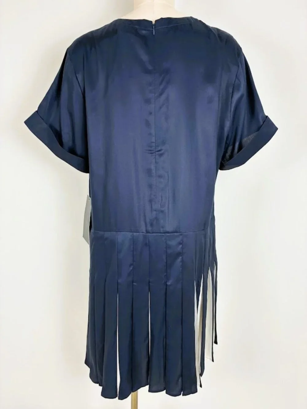 NWT Tuckernuck Liza Pleated Knit Shift Mini Dress Navy White Stripe XXL Plus 2X